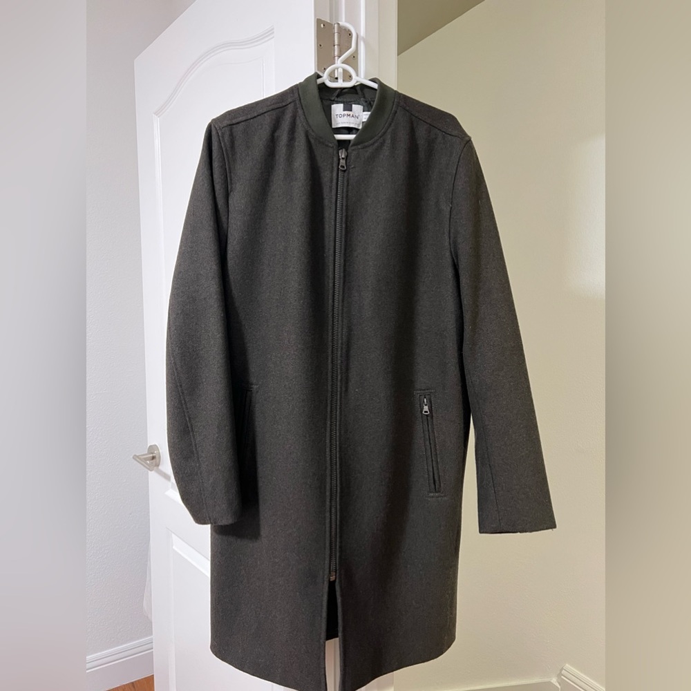 Topman Dark Gray / Charcoal Coat